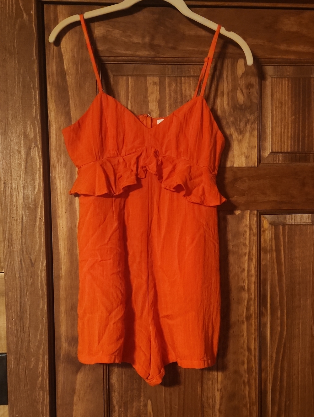 Fashion On Earth Orange Ruffle Romper